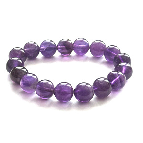 Amethyst bracelet elastic natural stone, bead 11 - 12 mm / 16 - 17 cm, AA quality, stone of kings and bishops Amethyst bracelet elastic natural stone, bead 11 - 12 mm / 16 - 17 cm, AA quality, stone of kings and bishops