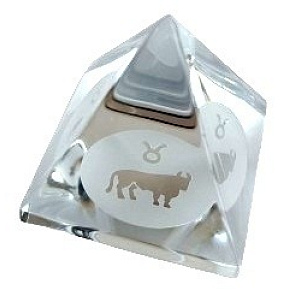 Glass Pyramid clear, Taurus zodiac sign Glass Pyramid clear, Taurus zodiac sign