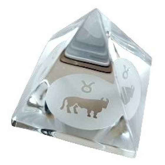 Glass Pyramid clear, Taurus zodiac sign