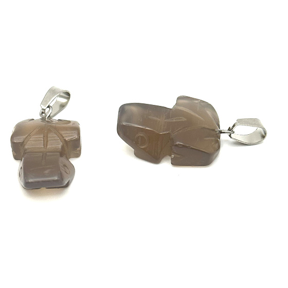 Agate Frog for luck pendant natural stone approx. 20 x 15 mm
