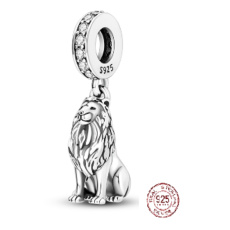 Sterling silver 925 Lion, animal bracelet pendant