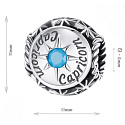 Charm Sterling silver 925 Zodiac sign, cubic zirconia Capricorn, bead for bracelet