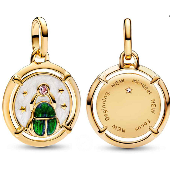 Charm Sterling Silver 925 Mini Locket Beetle Scarab, Animal Bracelet Pendant