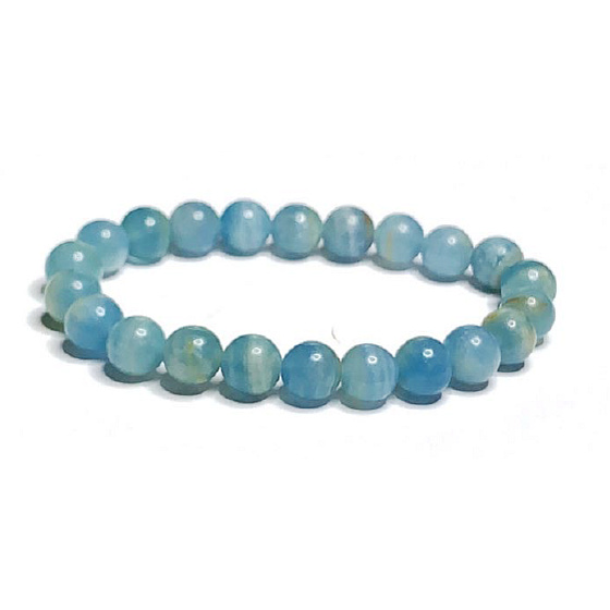 Calcite multi sky blue Argentine bracelet elastic natural stone, ball 8 mm / 16-17 cm, intuition stone