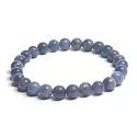 Tanzanite bracelet elastic natural stone, bead 5 - 5.7 mm / 16 - 17 cm