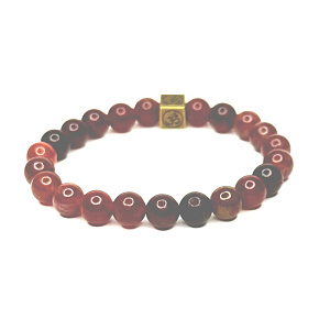 Tourmaline with royal mantra Ohm bracelet elastic natural stone, ball 8 mm / 16-17 cm, guardian of good mood