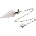 Rose pendulum natural stone 3,5 cm + chain with ball 18 cm, love stone