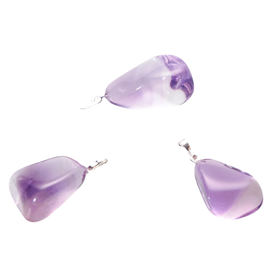 Amethyst Brazil Tumbler pendant natural stone M, approx. 2,5 cm, AA quality, stone of kings and bishops