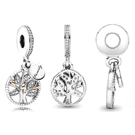 Sterling silver 925 Family heirloom, tree of life 2in1 family bracelet pendant