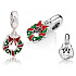 Sterling silver 925 Christmas wreath, Christmas bracelet pendant