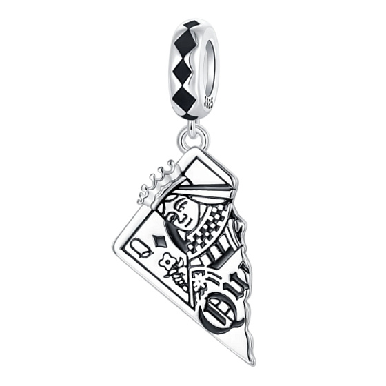 Charm Královna karet – symbol hry, intuice a odvahy, přívěsek na náramek symbol