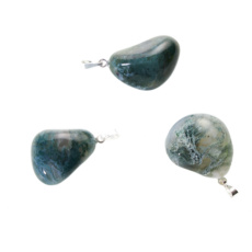 Agate moss Troml pendant natural stone, 2,2-3 cm, 1 piece, gives courage and strength