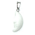 Agate white moon pendant natural stone, hand cut figurine 2,2 x 10 mm, provides peace and tranquility