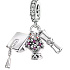 Sterling silver 925 Graduation - Graduation cap, diploma, flowers, 3in1 Graduate pendant on bracelet