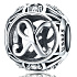 Sterling silver 925 Magic alphabet letter X + cubic zirconia, bead for bracelet
