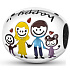 Sterling silver 925 Happy family = dad, mom and us, bead for bracelet family