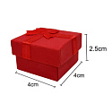 Gift box with jewelry sponge and red bow 4 x 4 x 2.5 cm 1 piece