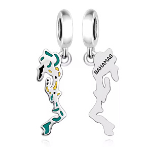 Charm Bahamas flag – map and a memory of a tropical paradise in the Caribbean | Travel bracelet pendant