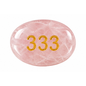 Wish Stone 333 made of natural rose quartz 35 × 45 mm – love, harmony, and an open heart