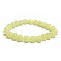 Jade Luminois Light Phosphorescent, yellow glow in the dark, bracelet elastic natural stone, bead 8 mm / 16 - 17 cm