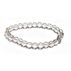 Crystal clear bracelet elastic natural stone, bead 6 mm / 16 - 17 cm, stone stones