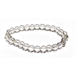 Crystal clear bracelet elastic natural stone, bead 6 mm / 16 - 17 cm, stone stones Crystal clear bracelet elastic natural stone, bead 6 mm / 16 - 17 cm, stone stones