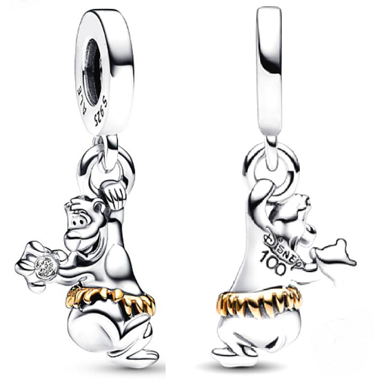 Charm Sterling silver 925 Disney 100. anniversary bear Baloo, bracelet pendant