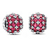 Charm Sterling silver 925 Glittering round red charm Pavé, bead on bracelet symbol