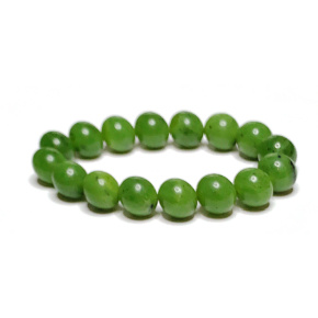 Jade bracelet elastic natural stone, ball 12 mm / 16 - 17 cm, stone of peace