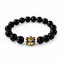 Obsidian + Blue Eye elastic bracelet made of natural stone, 10 mm bead / 16 - 17 cm, rescue stone