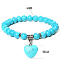 Tyrkenite + Heart bracelet elastic natural stone, bead 8 mm / 23 cm, stone of young people, looking for a life goal