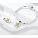 Sterling Silver 925 Luminous - Zodiac sign Leo, pendant for bracelet