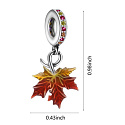 Charm Sterling silver 925 Autumn colours - autumn leaf, maple leaf, nature bracelet pendant