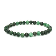 Fuchsite bracelet elastic natural stone, ball 6 mm / 16-17 cm, confidence, reflection, courage