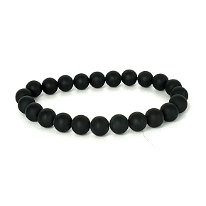 Tourmaline black facet bracelet elastic natural stone, ball 6 mm / 16 - 17 cm, guardian of good mood