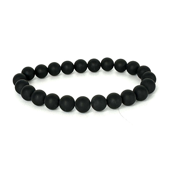 Tourmaline black facet bracelet elastic natural stone, ball 6 mm / 16 - 17 cm, guardian of good mood