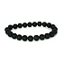 Tourmaline black facet bracelet elastic natural stone, ball 6 mm / 16 - 17 cm, guardian of good mood