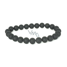 Tourmaline black matte bracelet elastic natural stone, ball 8 mm / 16 - 17 cm, guardian of good mood Tourmaline black matte bracelet elastic natural stone, ball 8 mm / 16 - 17 cm, guardian of good mood