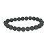 Tourmaline black matte bracelet elastic natural stone, ball 8 mm / 16 - 17 cm, guardian of good mood