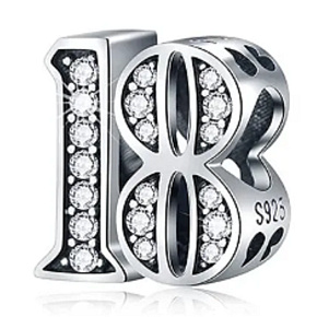 Charm Sterling silver 925 18 anniversary, bead on bracelet