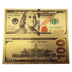 Talisman Gold plastic banknote 100 USD Talisman Gold plastic banknote 100 USD