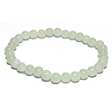 Jade Luminois Light Phosphorescent, blue glow in the dark, bracelet elastic natural stone, bead 6 mm / 16 - 17 cm