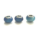 Agate blue facet pendant round natural stone 14 mm 1 piece