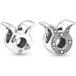 Charm Sterling silver 925 Zodiac sign Sparkling Bull, bead for bracelet