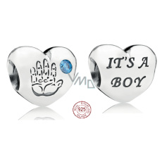 Charm Sterling silver 925 I love my little boy My Little Baby, bead heart on bracelet family