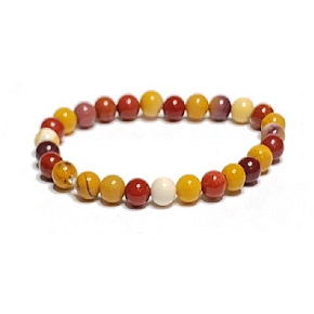 Mokait bracelet elastic natural stone, ball 6 mm / 16 - 17 cm, motivational stone