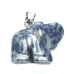 Sodalite Elephant pendant natural stone, hand cut figurine 1,8 x 2,5 x 8 mm, stone communication