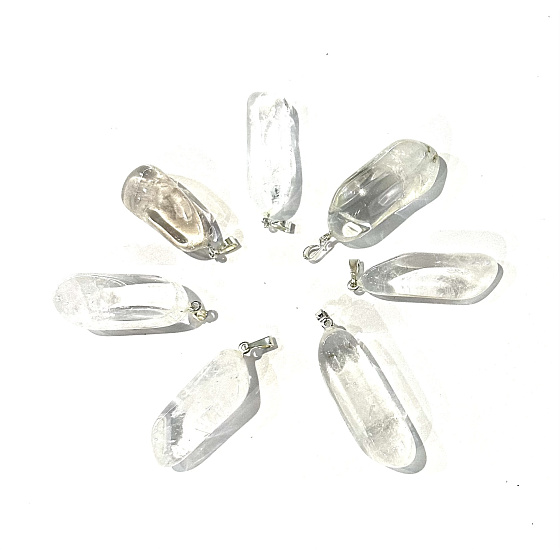 Crystal Trommel spike pendant natural stone, approx. 3 - 4 cm, stone stones
