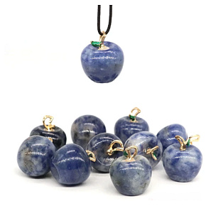 Sodalite apple of knowledge pendant, natural stone 2,7 x 15 mm, communication stone Sodalite apple of knowledge pendant, natural stone 2,7 x 15 mm, communication stone