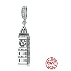 Sterling silver 925 London Big Ben, travel bracelet pendant